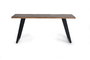 GINER Y COLOMER Table de salle à manger en bois d'acacia naturel et pieds en métal noir